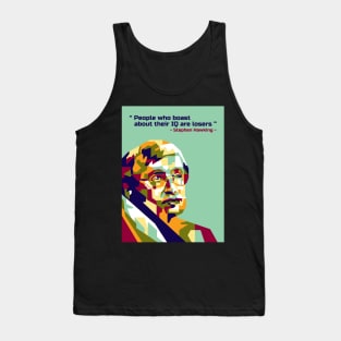 Stephen Hawking and his quotes in WPAP Tank Top